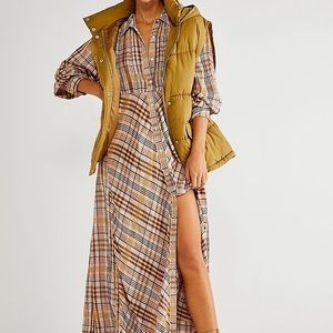 Free People Sadie Plaid Maxi Dress Size S NWT
